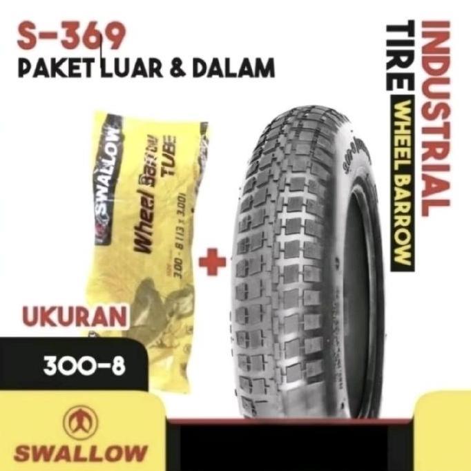 Promo PAKET BAN LUAR BAN DALAM 300-8 ARCO GEROBAK PASIR GEROBAK SORONG SWALLOW ORIGINAL Diskon