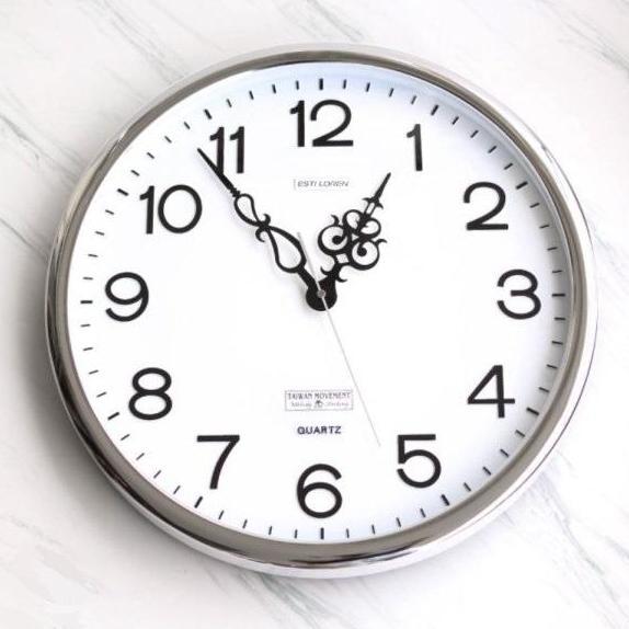 '' JAM DINDING ESTI LOREN POLOS MINIMALIS UKURAN TERBESAR DIAMETER 45CM //