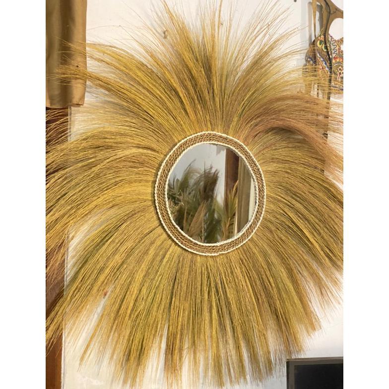 NEWW Wall Decor Rayung Bulat Dengan Cermin | Home Decor | Cermin