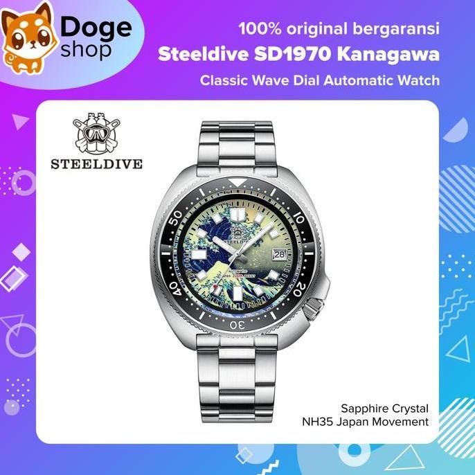 Ready Steeldive SD1970 Great Wave of Kanagawa NH35 Japan Movement Dial Turtle Jam Tangan Automatic W
