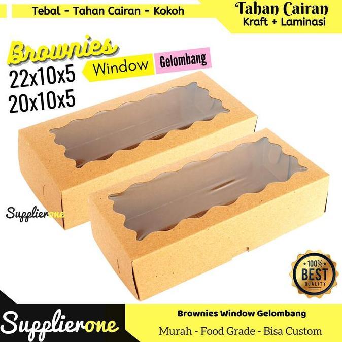 Iyakok- Dus Brownies 22X10X5 Isi 25 Pcs / Box 22X10 / Dus Brownies 22X10X5 / Box Brownies Jendela / 