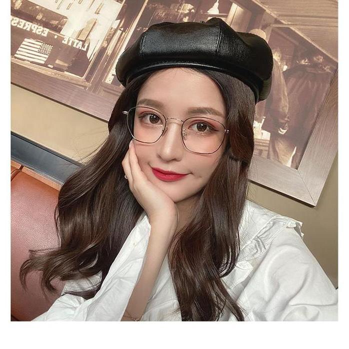 BELT topi beret kulit pu leather baret topi mangaka komikus korea jepa
