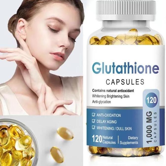 Full- 120 Kapsul Glutathione Kapsul Pemutih Kulit / Glutathione Skin Pemutih Badan Permanen / Glutat