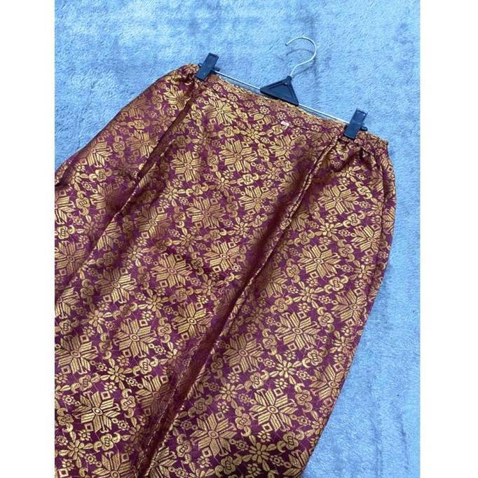 DF75 - Rok Span Songket Mocca silver/ Rok Bawahan Kebaya / Rok Songket Bordir Bawahan Kebaya