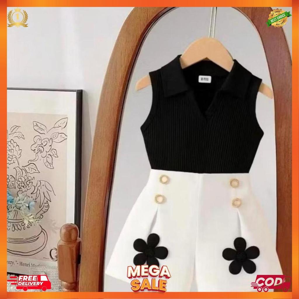 Setelan Baju Dan Rok Anak Perempuan Bahan Knit/ Setelan Baju Anak Perempuan Usia 1-5 Tahun Motif Bun