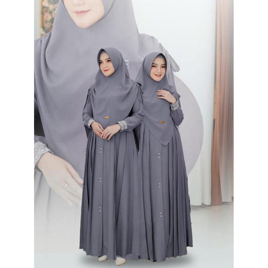 Unik Gamis Mawwadah Syar'I New Colour Set Khimar Cringkle Airflow Premium Fashion Muslim Wanita Ukur