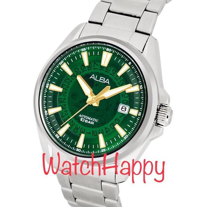 Ready ALBA AU4027X1 GREEN SEE-THROUGH DIAL AU4027 MEN STAINLESS 100%ORIGINAL