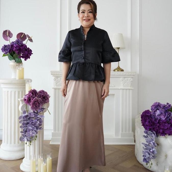 DI65 >> (Victoria Wear House) Ana Satin Maxi Skirt - Rok Panjang Highwaist Model Mermaid Duyung Baha