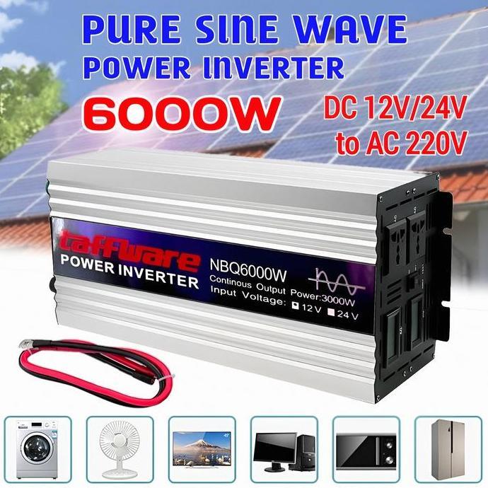 Inverter Dc Ke Ac 6000 Watt Pure Sine Wave Dc 12V 24V 48V  Ke Ac 220V