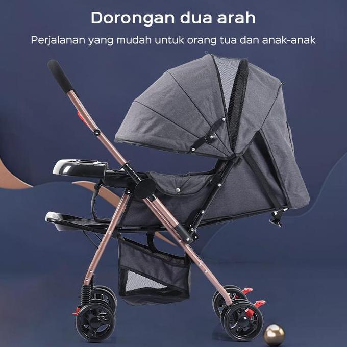 HANRIVER & KUCADI Kereta Bayi Kereta Dorong Bayi New Born-3 Tahun Stroller Bayi Anak Lipat Traveling