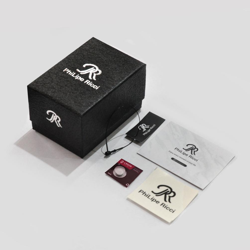 DISKON PHILIPE RICCI JAM TANGAN PRIA RANTAI BESI ANALOG PR07 FREE BOX