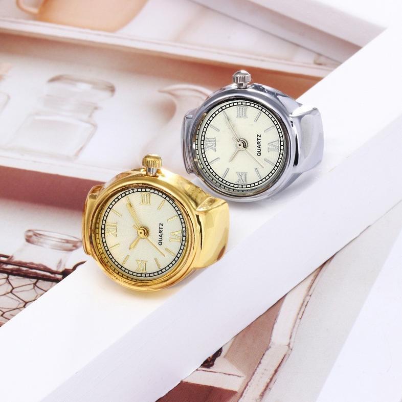 Jam Cincin Jari Jam cincin Mini Terbaru Tahan Air/Cincin Pria dan wanita Tangan Cincin