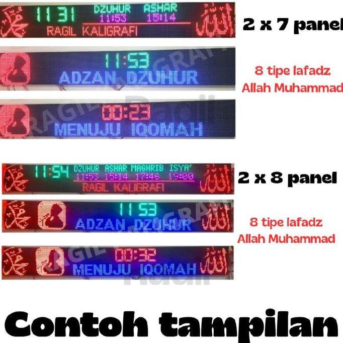 Controller jws p10 rgb scan 1/8S 2 baris - kontroler jws khalifah jws esp 2 baris kontroler jam wakt