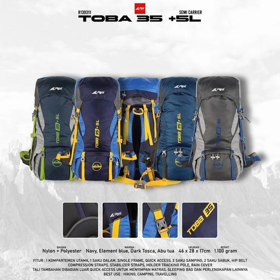 Tas Gunung rei  Semi Carrier Toba 35+5 Liter tas gunung hiking camping outdoor