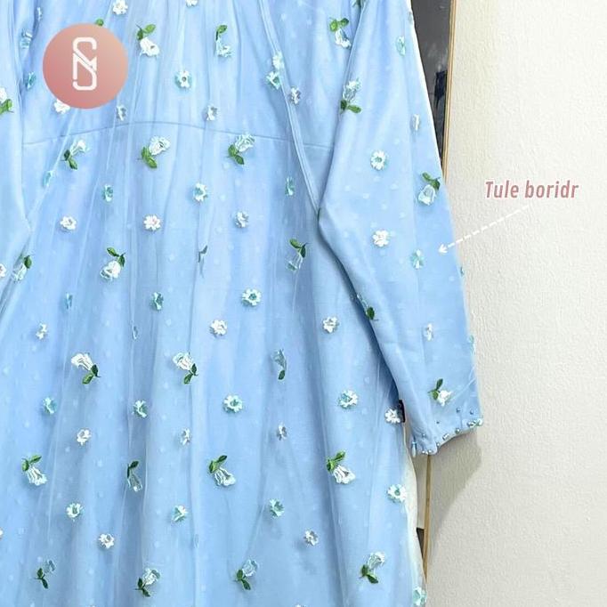 Miliki Myshawl Haura Gamis Jumbo Gamis Bigsize Gamis Brukat Kondangan Tille Motif Kasual Kondangan W