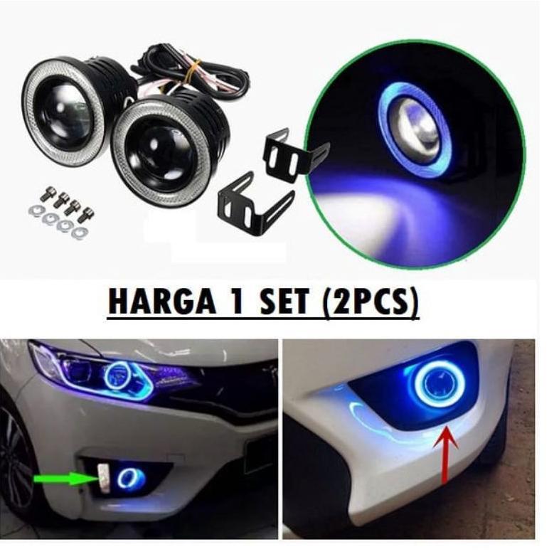 Lampu Led FogLamp Mobil Angel eyes 89mm Lampu Bamper Mobil 12V Universal.. jazz Avanza, Livina dll