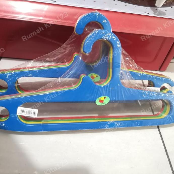 * GANTUNGAN BAJU EAGLE PLASTIK 12 PCS/HANGER BAJU/GANTUNGAN BAJU WARNA *