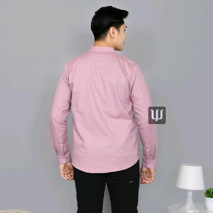 BAJU KOKO COUPLE AYAH ANAK (satuan TERPISAH) POLOS LENGAN PANJANG & PENDEK WARNA PINK SALEM atau dus