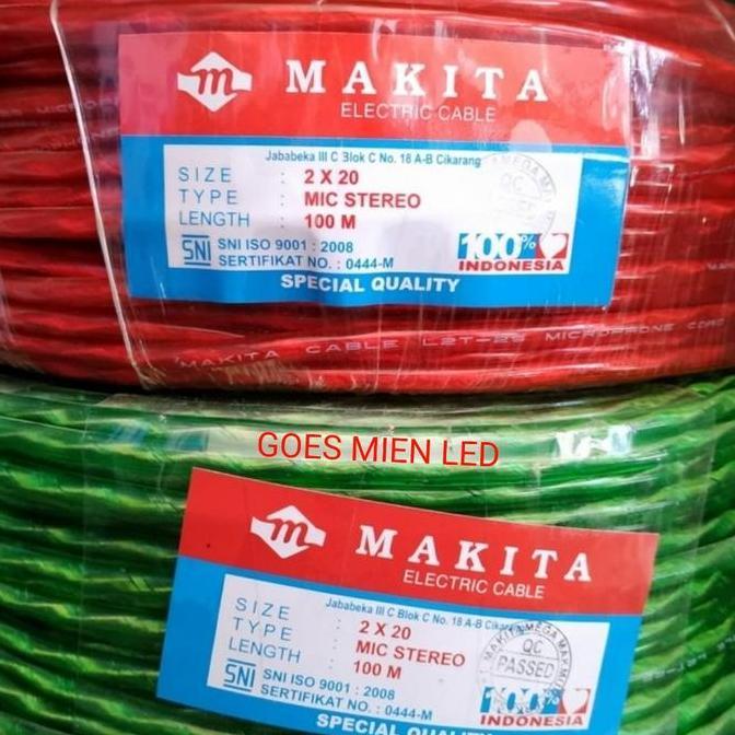 Promo kabel mic stereo makita 2x20 panjang 100 meter Diskon