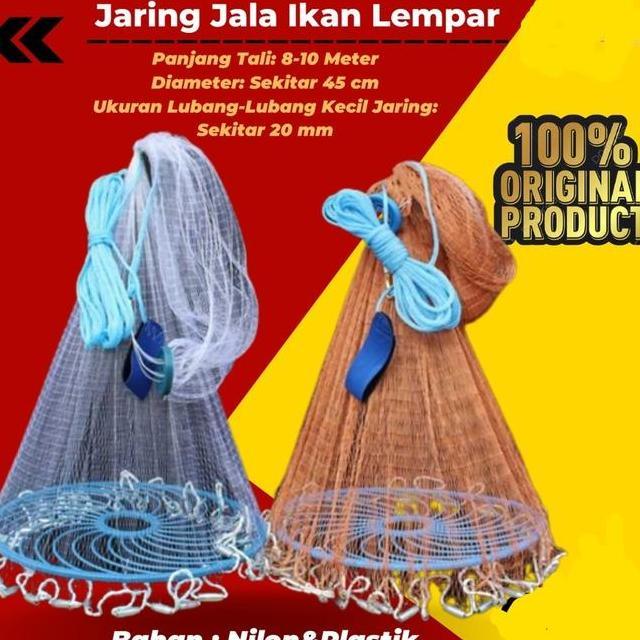 Jaring Jala Ikan Udang Pancing Ngkap Ikan Lempar Bahan Nilon