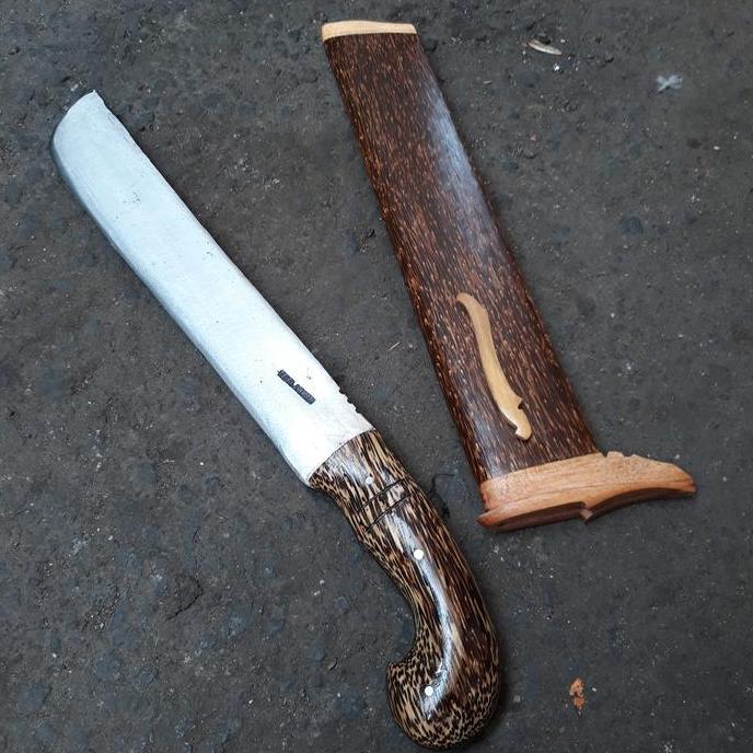 _JG_ Golok Cepot Tembus Pisau Golok Sarung Kayu Aren