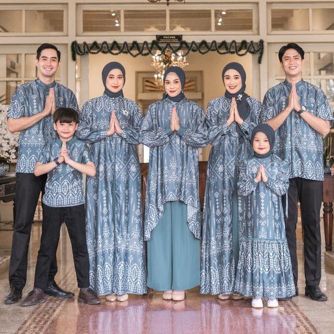 Virsya Family Set Lebaran Sarimbit 2025 Kondangan Keluarga Muslim Dress Oneset Gamis Panjang Cantik 