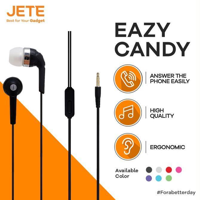 Promo Headset / Earphone / Handsfree / EarPods JETE EAZY CANDY Ecer Diskon