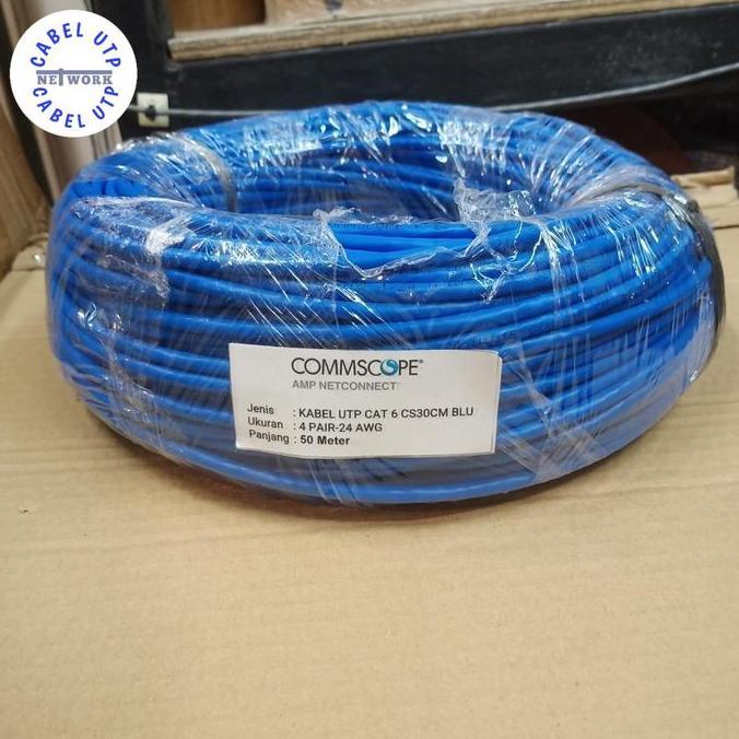 TERBARU - Commscope Amp Kabel UTP Cat.6 4Pair 24Awg Original Commscope @50 Meter