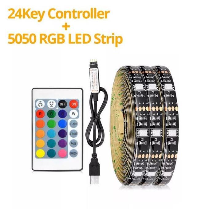 Allthebest- LED STRIP RGB SMD 5050 5V USB PC POWER BANK CHARGER LAMPU HIAS TEMPEL