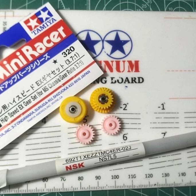 Promo Tamiya Gear Set ( 3.7 : 1 ) For Ma / Ms Modif / Gear Floating Kuning Cod