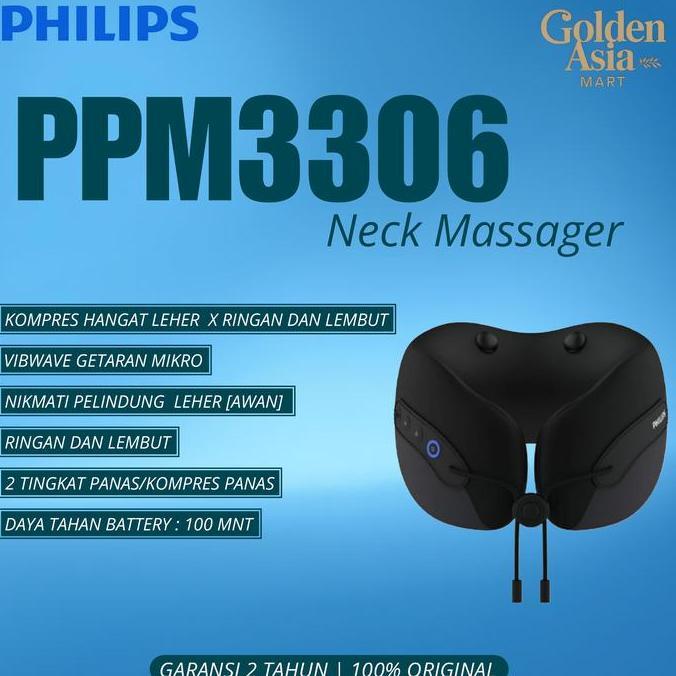 Philips massage PPM3306 Pijat Leher Punggung 360 Ring neck support