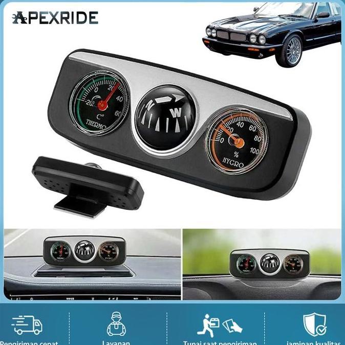 CIARY 3 IN 1 Termometer Dasbor Mobil Higrometer Digital Pengukur Temperatur Suhu Air Kompas Hygromet