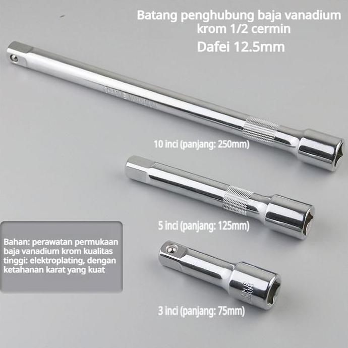 CIARY Xtension Bar Sambungan Gagang Kunci Sok Ekstensi Bar Untuk Impact Wrench Dan Kunci Shock L Imp