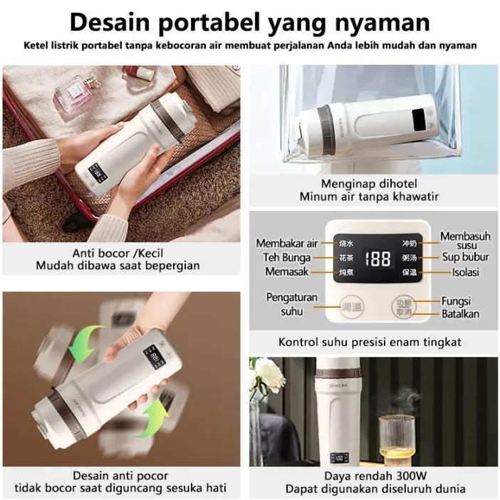 CUCI GUDANG Pemanas Air Listrik Electric Teko Listrik Low Watt 300w Teko Listrik Pemanas Air - Teko 