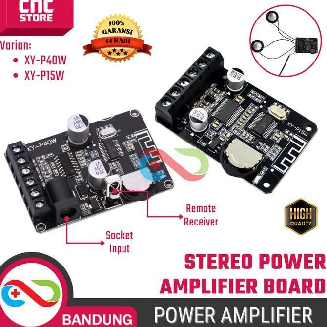 XY-P40W / XY-P15W Modul Power Amplifier Bluetooth 5.0 20W-40W Support 5V-24V DC untuk Speaker Audio 