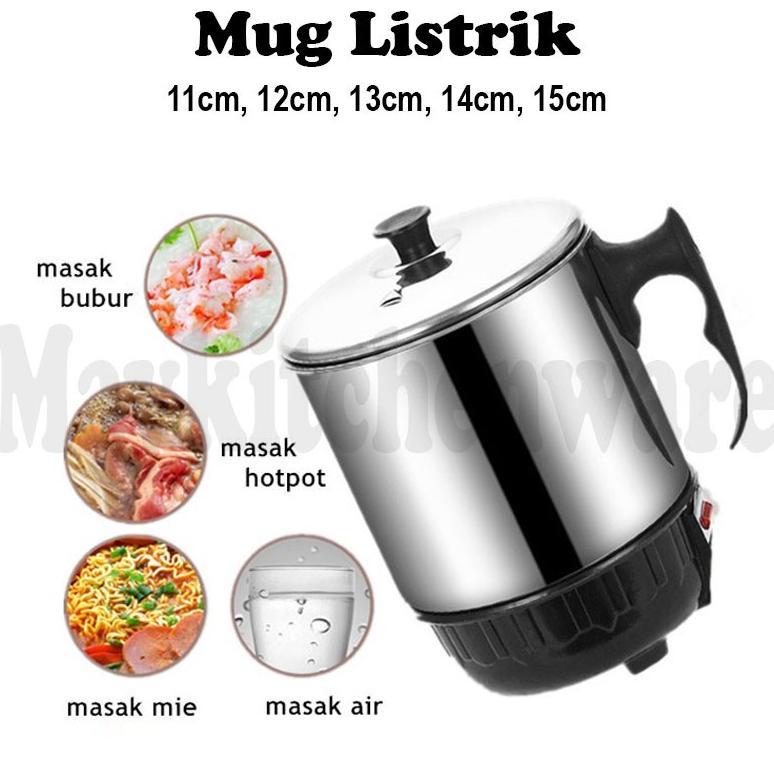 BESTPROMO Teko Listrik Pemanas Air Stainless Steel Low Watt Mug Elektrik Gelas Electric Kettle Heati