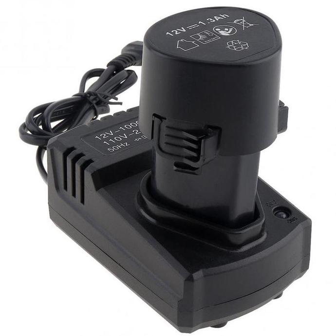 CIARY Baterai  bor cordless 12 volt+Charger Power Adapter 12V DC 110-220V untuk Bor/charger bor cord