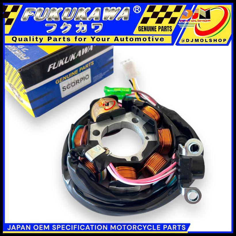 Spull Pengapian Cdi Stator Plus Pulser Scorpio 5Bp Original Fukukawa