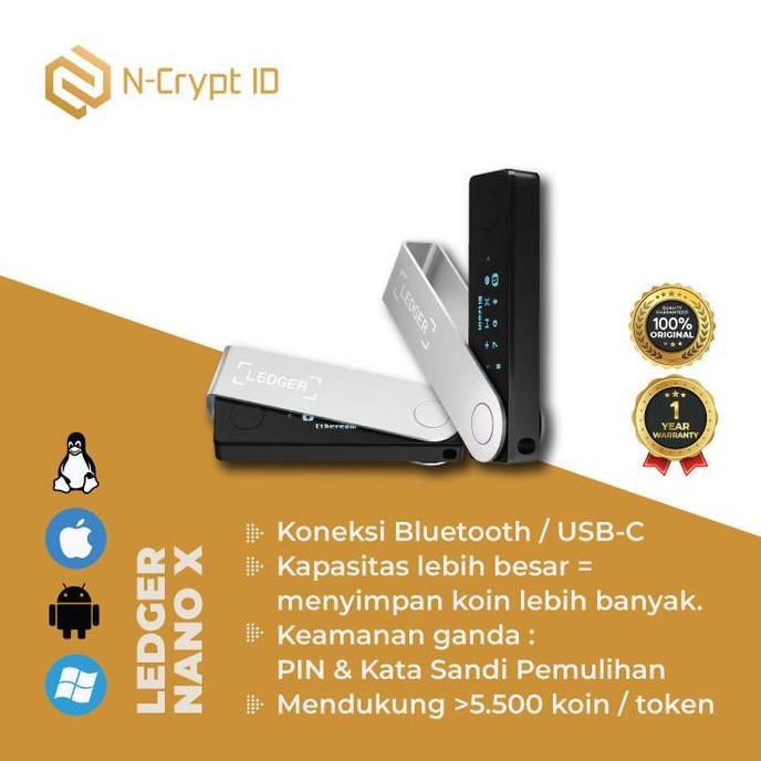Ledger Nano X Crypto Hardware Wallet Dompet Bitcoin Cryptocurrency
