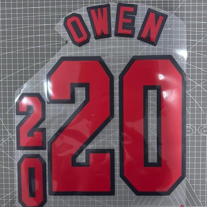 NEW Nameset england home 1998 owen velvet flock