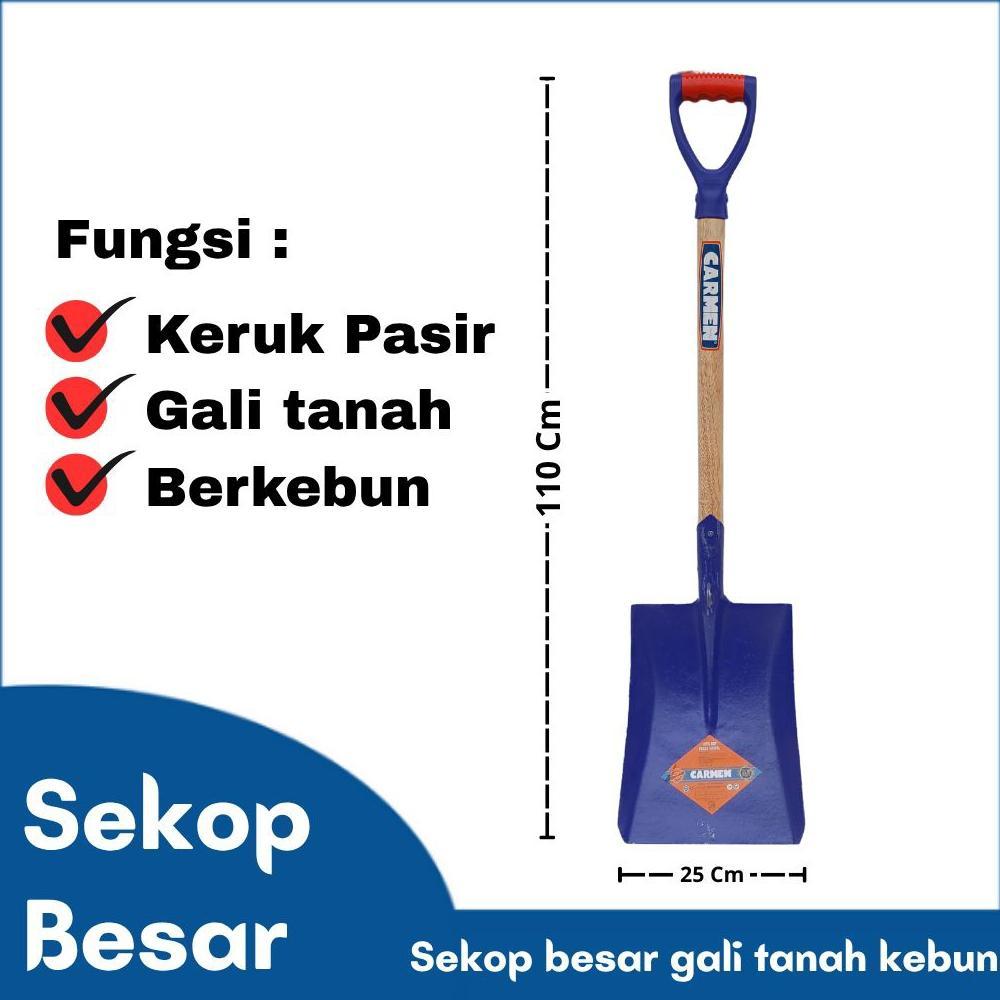 [POP] Sekop rata pasir gali tanah berkebun besar CARMEN