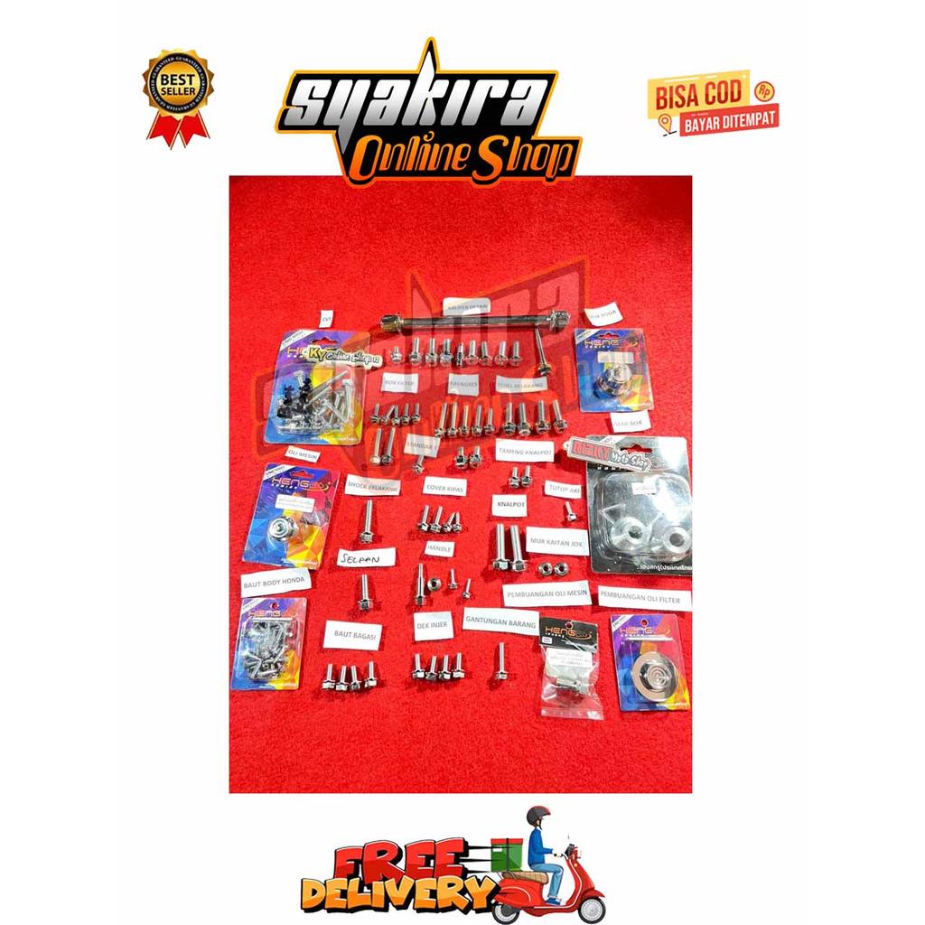 BAUT FULLSET 1 MOTOR BEAT SCOOPY KARBU FI ESP SPACY VARIO 110 TECHNO CW TAHUN 2006 - 2014 CVT KALIPE