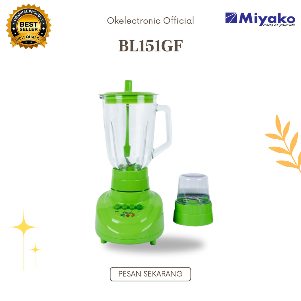 MIYAKO BLENDER KACA BL 151GF 2IN1/BL151GF/BL151 GF/BL-151GF/BL-151 GF/ORIGINAL MIYAKO/GARANSI RESMI