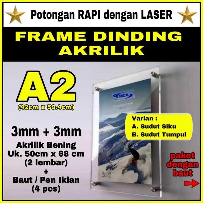 FRAME AKRILIK A2 (3mm+3mm) / BINGKAI POSTER AKRILIK A2 / Acrylic Frame murah