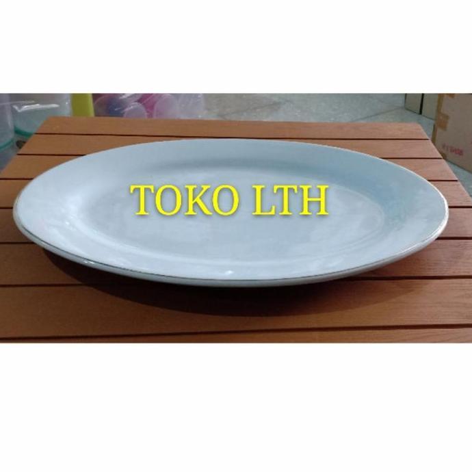 TERMURAH - LODOR 14" KERAMIK PIRING SAJI OVAL PORCELAIN