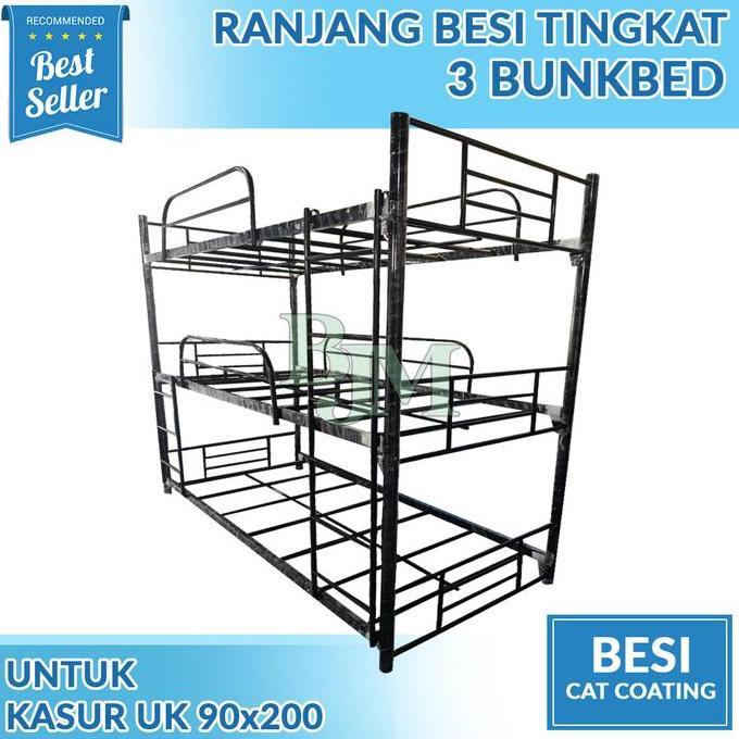 FYP TEMPAT TIDUR TINGKAT 3 SUSUN RANJANG SUSUN BESI BUNK BED RANJANG BESI //