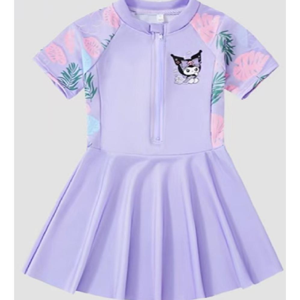 9911 Baju Renang Anak Dan Remaja Perempuan / Baju Renang Lengan Pendek Rok Motif Kuromi