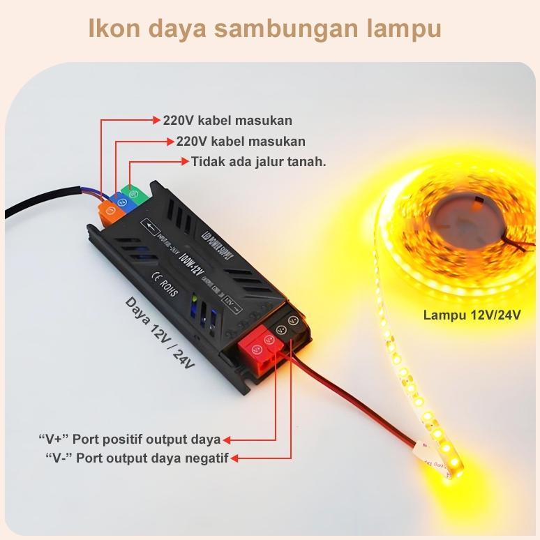 CUCI GUDANG lampu led strip 10meter SMD 2835 DC 24v 120LAMPU strip tempel strip murah DC24v 2835 10m