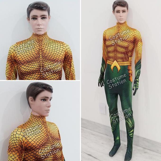 Ready Kostum Aquaman / Costume Superhero Justice League pria dewasa