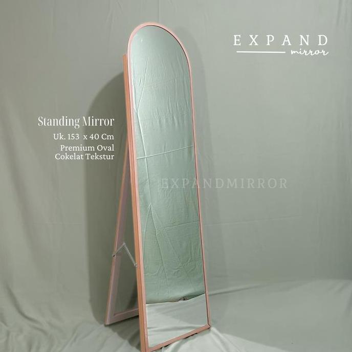STANDING MIRROR OVAL FULL BODY ukuran 153x40 Kaca Cermin